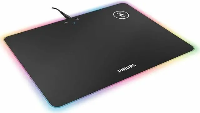 Alt view image 8 of 10 - PHILIPS Gaming Mouse Pad Non-Slip Rubber Base, Adjustable Brightness and Wireless Charging for Laptop Computer PC Games (13.9 x 10 inch)