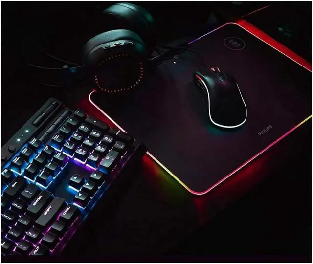 Alt view image 10 of 10 - PHILIPS Gaming Mouse Pad Non-Slip Rubber Base, Adjustable Brightness and Wireless Charging for Laptop Computer PC Games (13.9 x 10 inch)