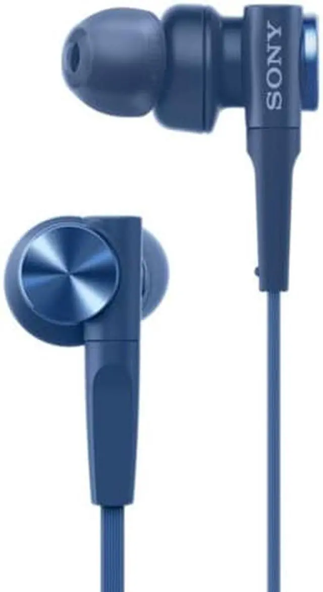 Alt view image 11 of 11 - Sony MDR-XB55AP EXTRA BASS In-ear Headphones With Microphone - Stereo - Mini-phone (3.5mm) - Wired - 16 Ohm - 4 Hz - 24 kHz - Earbud - Binaural - In-ear - 3.94 ft Cable - Blue
