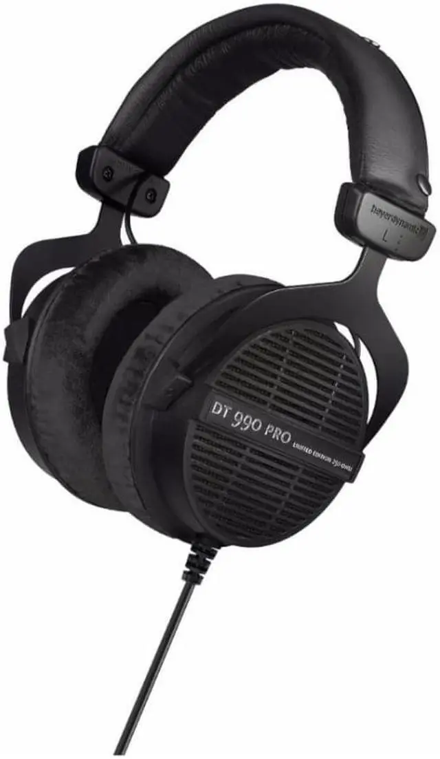 Alt view image 7 of 7 - Beyerdynamic DT 990 PRO Studio Headphones (Ninja Black, Limited Edition) Bundle