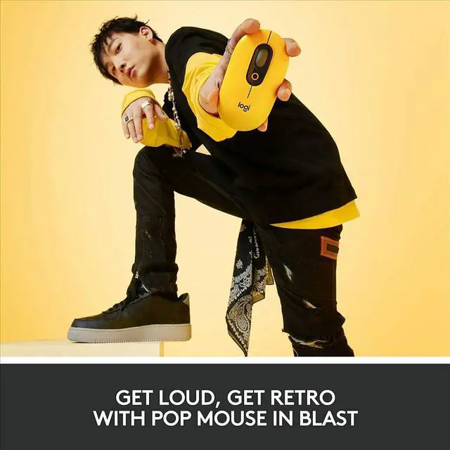 Alt view image 3 of 20 - Logitech POP Mouse with Customizable Emojis for Windows & Mac - Blast Yellow