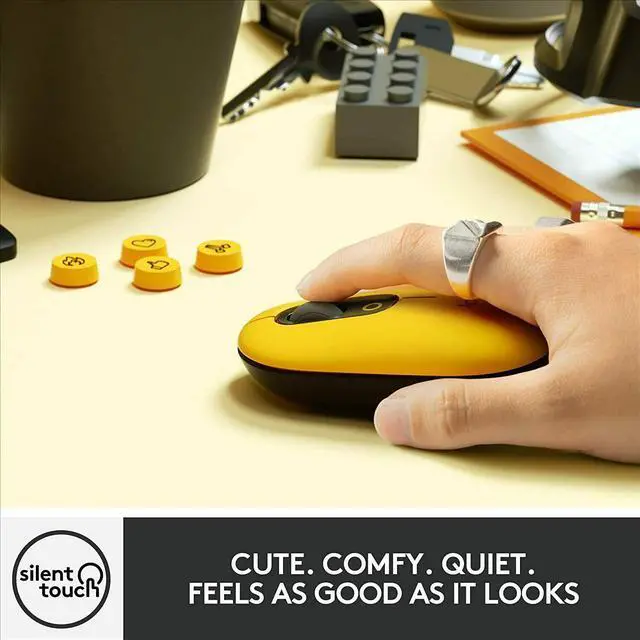 Alt view image 5 of 20 - Logitech POP Mouse with Customizable Emojis for Windows & Mac - Blast Yellow