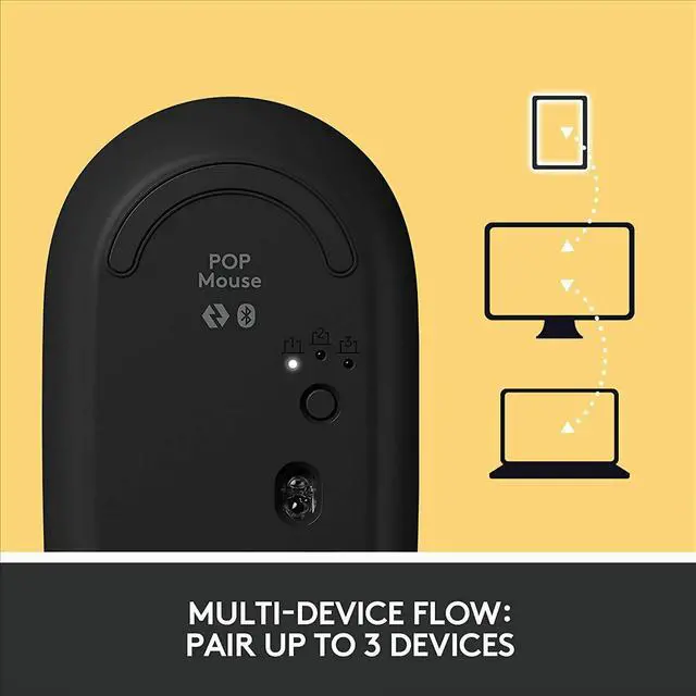 Alt view image 8 of 20 - Logitech POP Mouse with Customizable Emojis for Windows & Mac - Blast Yellow