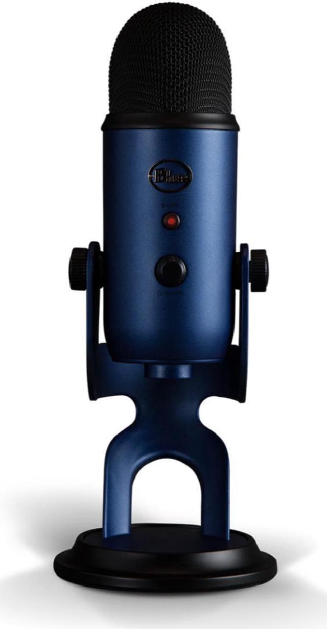 Blue Yeti Microphone (Midnight Blue) with Boom Arm Stand, Pop Filter and  Shock Mount 