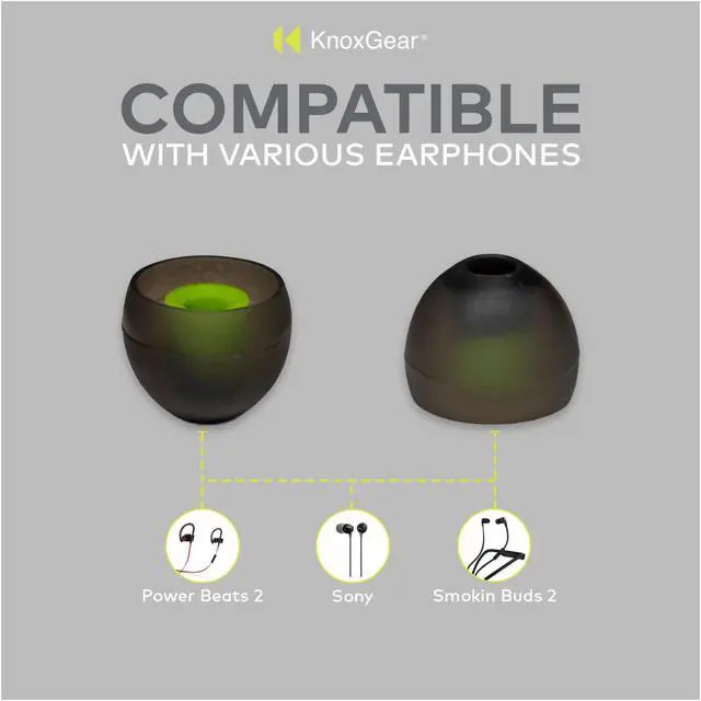 Alt view image 3 of 7 - Knox Gear Silicone Earbud Replacement Tips for In-Ear Headphones (Black, 6-pack)