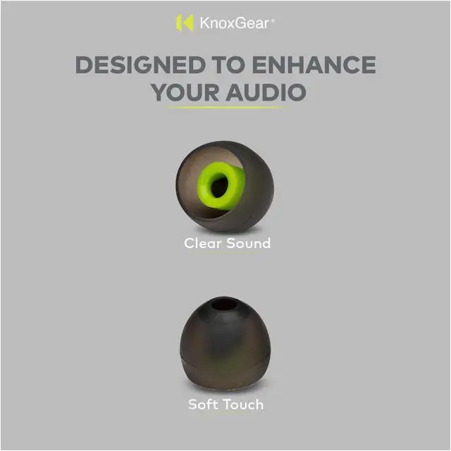 Alt view image 5 of 7 - Knox Gear Silicone Earbud Replacement Tips for In-Ear Headphones (Black, 6-pack)