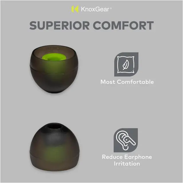 Alt view image 6 of 7 - Knox Gear Silicone Earbud Replacement Tips for In-Ear Headphones (Black, 6-pack)