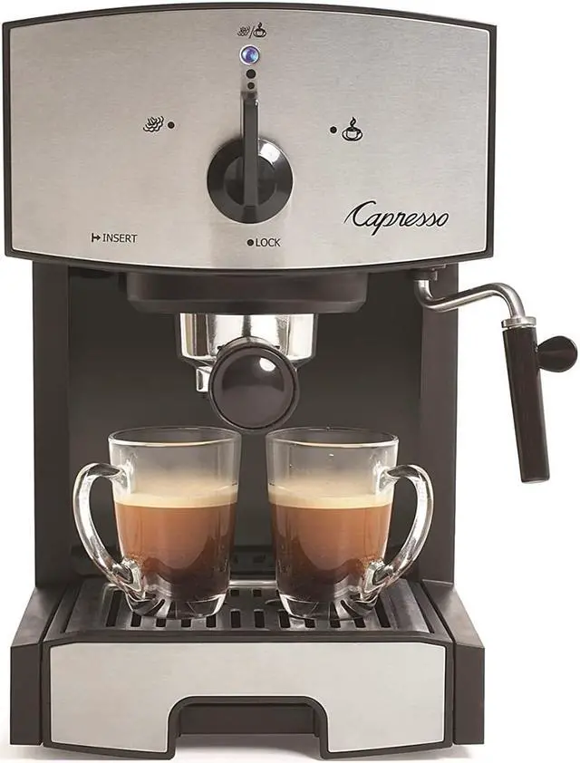 Alt view image 8 of 8 - CAPRESSO 117.05 Black/Silver Dual Drip 42 oz. Espresso Machine