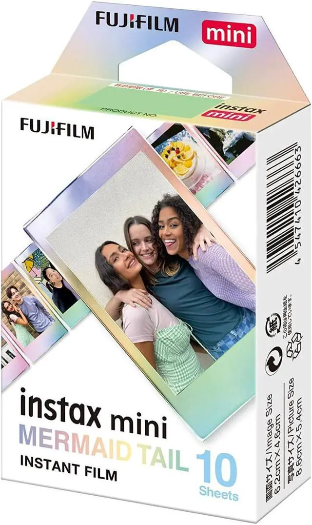 Alt view image 3 of 7 - Fujifilm Instax Mini Mermaid Tail Film, Glitter Styles (10 Exposures) 3-Pack