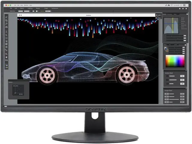Alt view image 9 of 14 - sceptre e249w-19203r 24-inch fhd led gaming monitor 2x hdmi vga 75hz build-in speakers, machine black