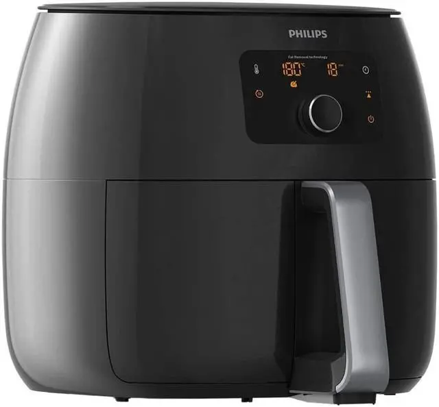 Alt view image 8 of 16 - Philips Avance Collection XXL Digital Twin TurboStar Airfryer Black/Silver - HD9650/96
