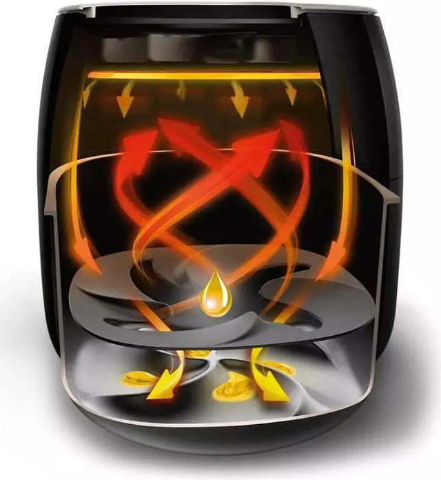 Alt view image 12 of 16 - Philips Avance Collection XXL Digital Twin TurboStar Airfryer Black/Silver - HD9650/96