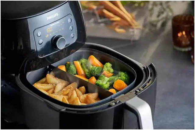 Alt view image 13 of 16 - Philips Avance Collection XXL Digital Twin TurboStar Airfryer Black/Silver - HD9650/96