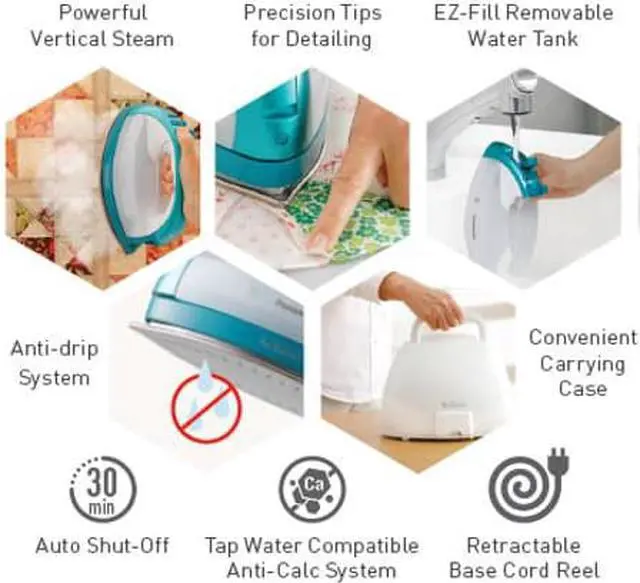 Alt view image 2 of 2 - Panasonic NI-QL1000 Cordless 360 Freestyle Steam/Dry Iron with Case (Teal)