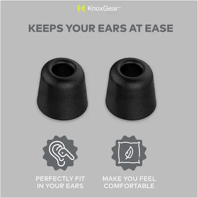Alt view image 6 of 7 - Knox Gear Noise Isolating Memory Foam Tips & Silicone Earbuds (3 Pairs Each)