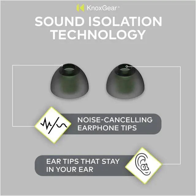 Alt view image 3 of 7 - Knox Gear Noise Isolating Memory Foam Tips & Silicone Earbuds (3 Pairs Each)