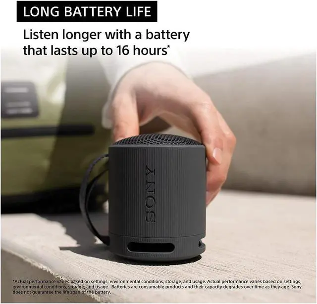 Alt view image 10 of 13 - Sony SRSXB100B XB100 Compact Bluetooth Speaker - Black