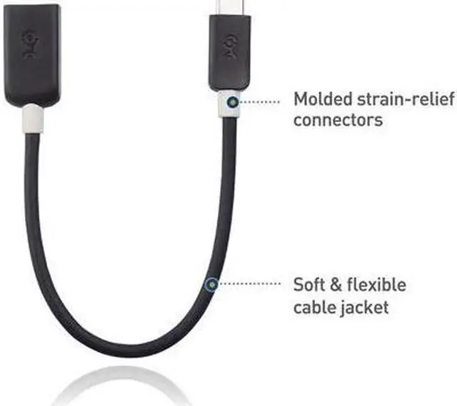 Alt view image 7 of 9 - cable matters usb c to usb adapter (usb to usb c adapter, usb-c to usb 3.0 adapter, usb c otg) in black 6 inches