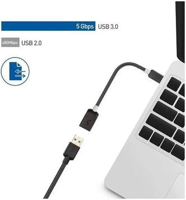 Alt view image 8 of 9 - cable matters usb c to usb adapter (usb to usb c adapter, usb-c to usb 3.0 adapter, usb c otg) in black 6 inches