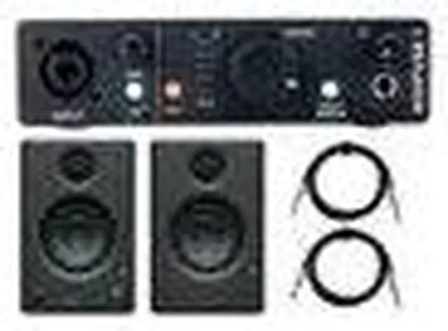 Alt view image 2 of 6 - Arturia MiniFuse 1 Audio Interface (Black) with Studio Speakers and TRS Cables