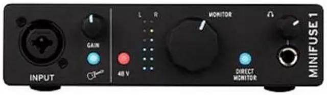 Alt view image 6 of 6 - Arturia MiniFuse 1 Audio Interface (Black) with Studio Speakers and TRS Cables