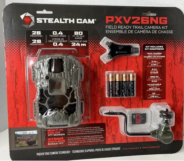 Alt view image 2 of 6 - stealth cam pxv26 26mp field ready trail camera kit