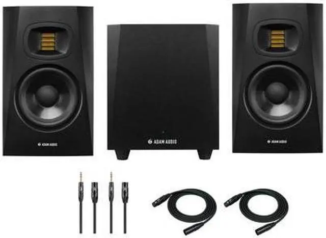 Main image of ADAM Audio T5V Monitor (Pair) with ADAM Audio T10S 10 Subwoofer, and Cables