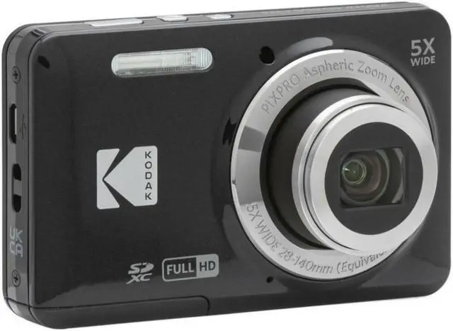 Alt view image 5 of 7 - Kodak PIXPRO Friendly Zoom FZ55 Digital Camera (Black) with Case and Memory Card