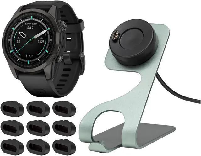 Main image of Garmin epix Pro Gen 2 Sapphire Edition Smartwatch (Gray) w/Charging Stand Bundle