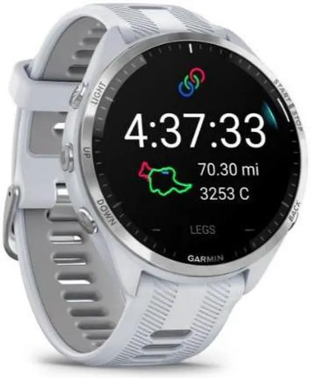 Alt view image 13 of 18 - Garmin Forerunner 965 Smartwatch - Whitestone/Powder Gray