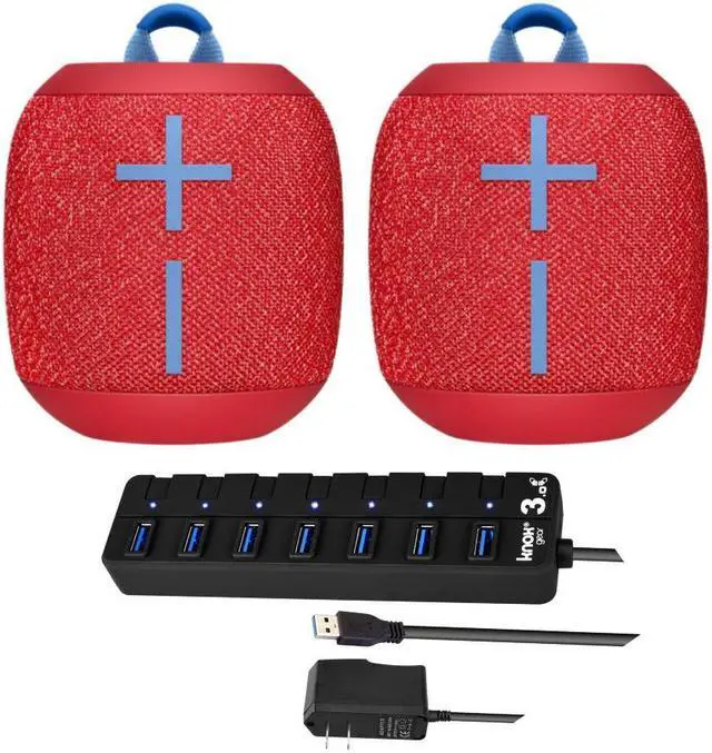 Main image of Ultimate Ears WONDERBOOM 2 Bluetooth Speaker Pair (Red) with 7-Port USB 3.0 Hub
