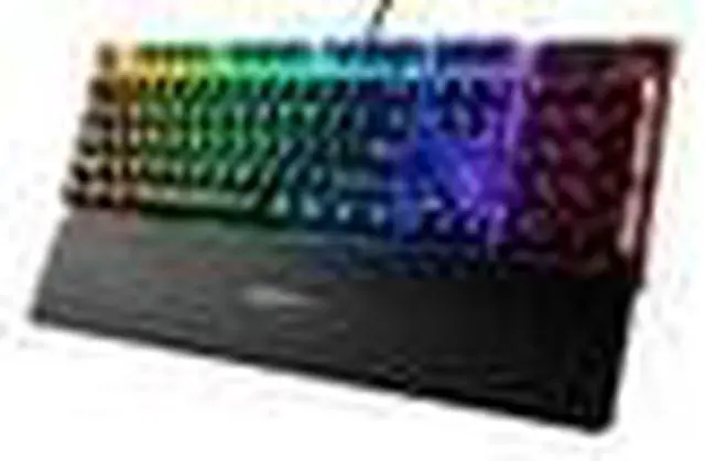 Alt view image 7 of 17 - steelseries apex 7 mechanical gaming keyboard - oled smart display - usb passthrough and media controls - linear and quiet - rgb backlit (red switch)