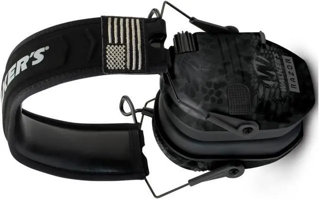 Alt view image 2 of 6 - Walker's Razor Patriot Series Ultra Low-Profile Electronic Muffs (Kryptek Camo)