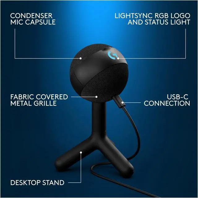 Alt view image 5 of 12 - Blue Yeti Condenser Microphone for Gaming, Live Streaming - Black  988-000549