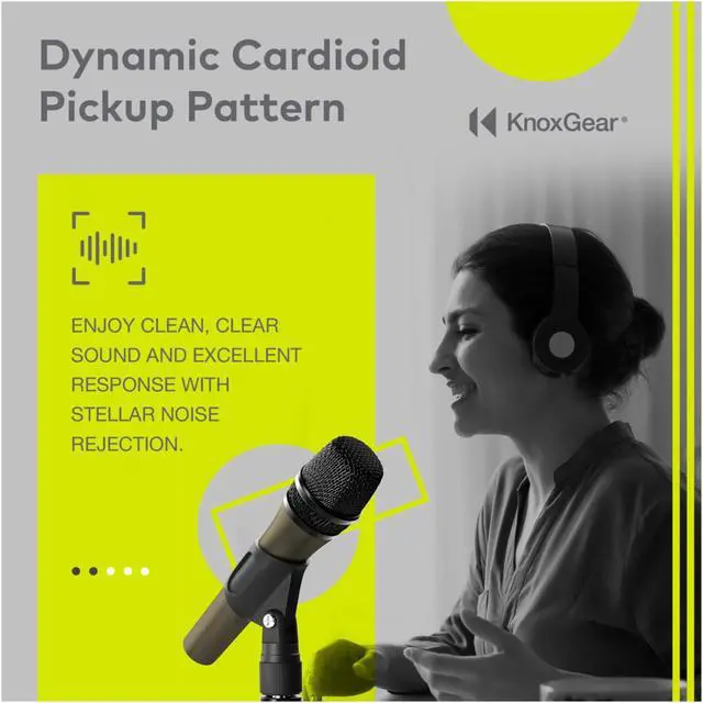 Alt view image 2 of 7 - Knox Gear HDM-100 Uni-Directional Dynamic Cardioid Microphone (Clip Included)