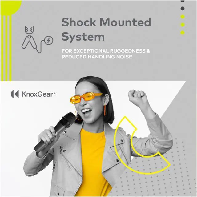 Alt view image 3 of 7 - Knox Gear HDM-100 Cardioid Dynamic XLR Microphone with Boom Arm and Shock Mount