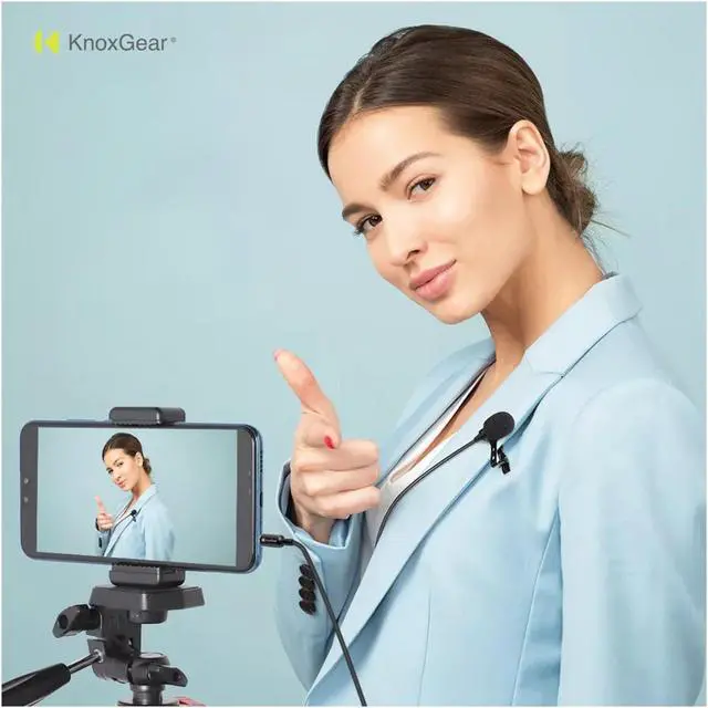 Alt view image 6 of 7 - Knox Gear Omnidirectional Condenser Lavalier Microphone (Multi-Pack)