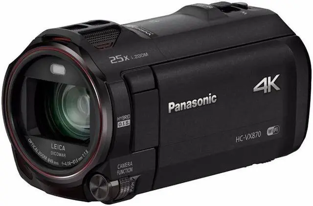 Alt view image 2 of 7 - Panasonic Hc-VX870 4K Ultra HD Camcorder With 64GB SD Card and Travel Tripod