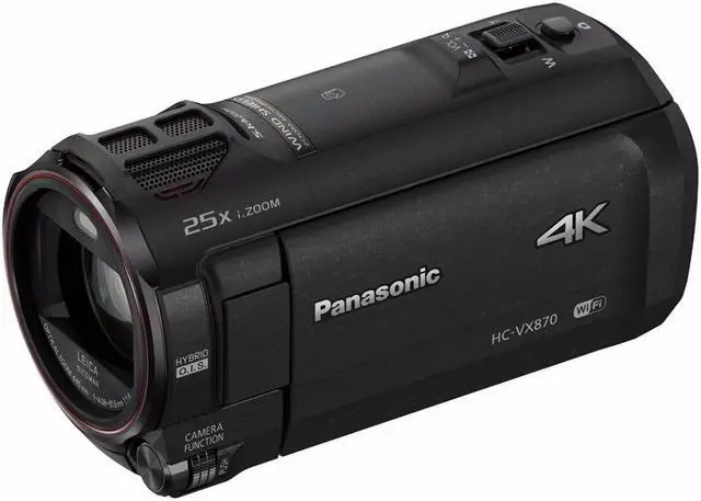 Alt view image 5 of 7 - Panasonic Hc-VX870 4K Ultra HD Camcorder With 64GB SD Card and Travel Tripod