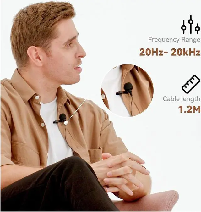 Alt view image 4 of 12 - Hollyland Omnidirectional Lavalier Microphone for LARK MAX Mic System (Black)