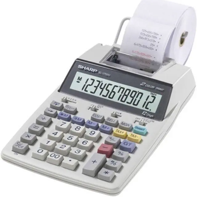 Alt view image 18 of 20 - EL1750V 12-Digit Dual Color Printing Calculator