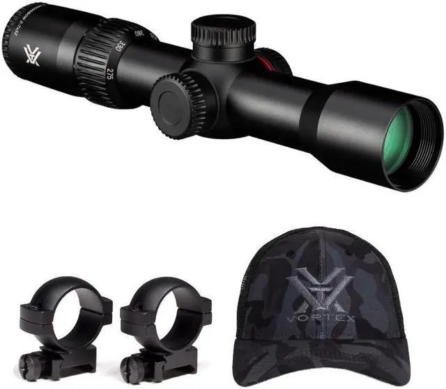 Main image of Vortex Crossfire II 2-7x32 Crossbow Scope with 30mm Rings 2-Piece Set and Hat