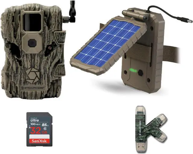 Main image of Stealth Cam Fusion X 26MP Trail Camera (Verizon) with Solar Panel and SD Card