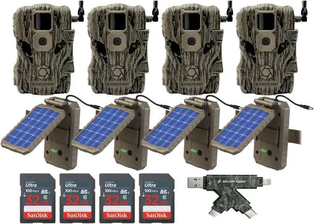 Main image of Stealth Cam Fusion X 26 MP Trail Camera (Verizon) with Solar Panel Bundle 4-Pack
