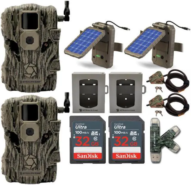 Main image of Stealth Cam Fusion X 26MP Trail Camera with Solar Power Panel (2-Pack) Bundle
