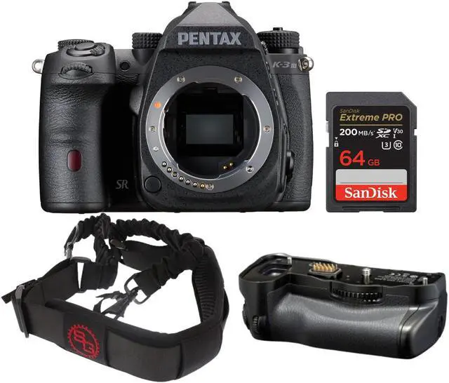 Alt view image 5 of 7 - Pentax K-3 Mark III Monochrome Camera Body (Black) with Battery Grip and 64GB SD Card