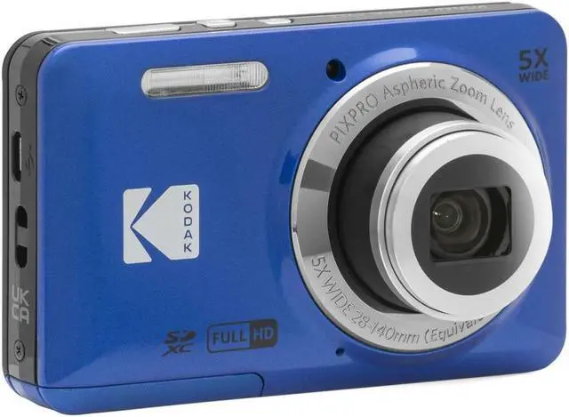 Alt view image 5 of 7 - Kodak PIXPRO Friendly Zoom FZ55 Digital Camera (Blue) with Case and Memory Card