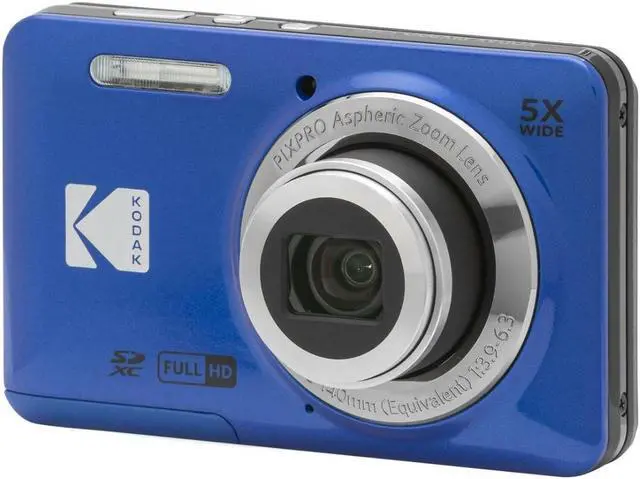 Alt view image 6 of 7 - Kodak PIXPRO Friendly Zoom FZ55 Digital Camera (Blue) with Case and Memory Card