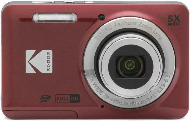 Alt view image 2 of 7 - Kodak PIXPRO Friendly Zoom FZ55 Digital Camera (Red) with Accessories Bundle