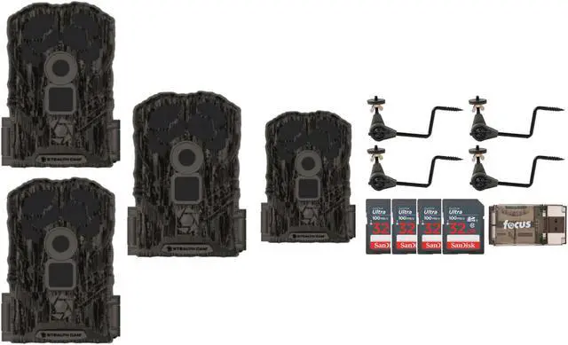 Alt view image 2 of 7 - Stealth Cam Browtine 14MP Camera with Trail Camera Bundle (4-Pack)